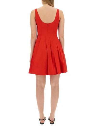 Shop Staud Mini Wells Dress In Red