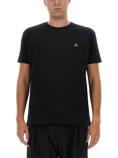 Shop Vivienne Westwood T-shirt With Orb Embroidery Unisex In Black