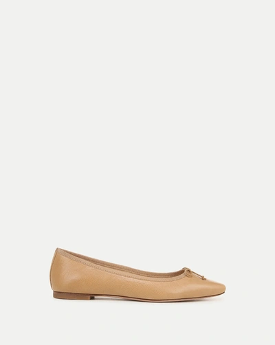 Shop Veronica Beard Catherine Leather Ballet Flat In Natural