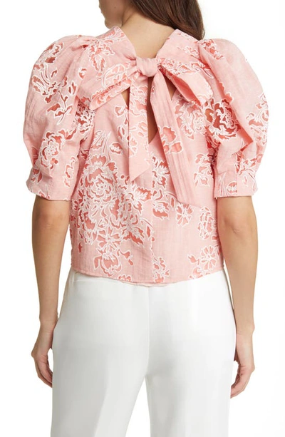 Shop Ted Baker Meliiha Puff Sleeve Boxy Top In Coral