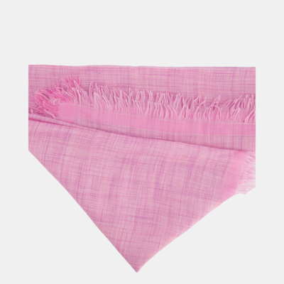 Pre-owned Loro Piana Pink Cashmere Scarf 90cm