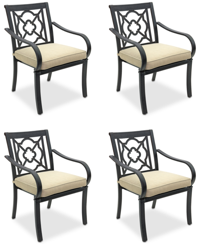 Shop Agio St Croix Outdoor 4-pc Dining Chair Bundle Set In Straw Natural