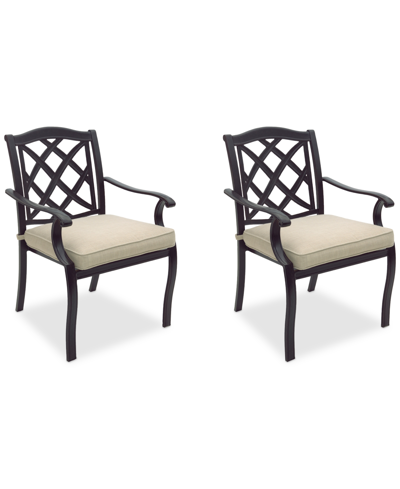 Shop Agio Wythburn Mix And Match Lattice Outdoor Dining Chairs, Set Of 2 In Straw Natural,bronze Finish
