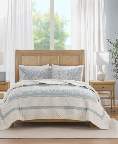 Shop Madison Park Willa 2-pc. 100% Cotton Reversible Quilt Set, Twin/twin Xl In Blue