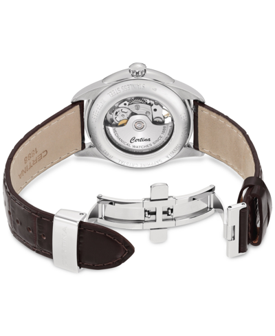 Certina Men's Swiss Automatic Ds-1 Skeleton Black Strap Watch 40mm In Gray