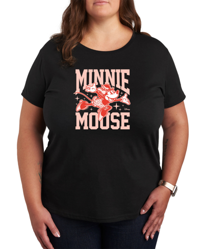 Shop Air Waves Trendy Plus Size Disney Minnie Mouse Graphic T-shirt In Black