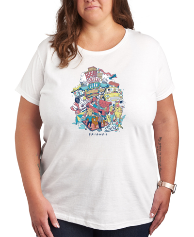 Shop Air Waves Trendy Plus Size Friends 30th Anniversary Graphic T-shirt In White