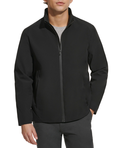 Shop Dkny Men's Storm Full-zip Soft Shell Jacket In Black