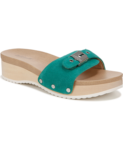 Shop Dr. Scholl's Women's Original-too Slide Sandals In Court Green Suede