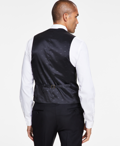 Michael Kors Men's Classic-fit Wool-blend Stretch Solid Suit Vest In Black