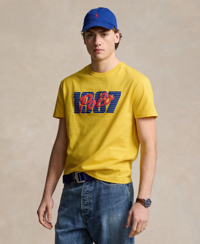 Shop Polo Ralph Lauren Men's Classic-fit Logo Jersey T-shirt In Canary Yellow