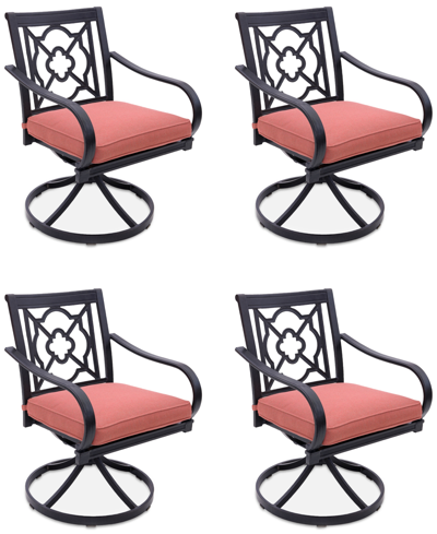Shop Agio St Croix Outdoor 4-pc Swivel Chair Bundle Set In Peony Brick Red