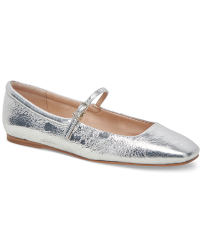 Shop Dolce Vita Women's Reyes Mary Jane Flats In Metallic Silver Leather