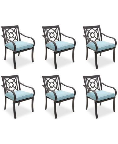 Agio St Croix Outdoor 6-pc Dining Chair Bundle Set In Spa Light Blue