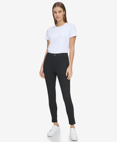 Shop Marc New York Andrew Marc Sport Women's Pull On Ponte Pants With Twisted Seams In Black