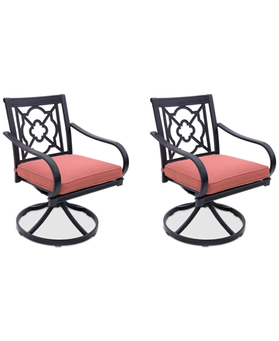 Shop Agio St Croix Outdoor 2-pc Swivel Chair Bundle Set In Peony Brick Red