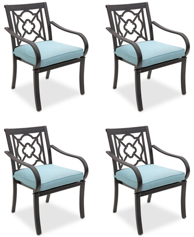 Shop Agio St Croix Outdoor 4-pc Dining Chair Bundle Set In Spa Light Blue