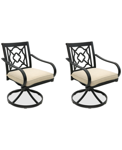 Shop Agio St Croix Outdoor 2-pc Swivel Chair Bundle Set, Created For Macy's In Straw Natural