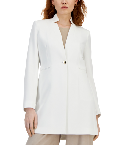 Shop Tahari Asl Women's Star-collar Topper Jacket In White