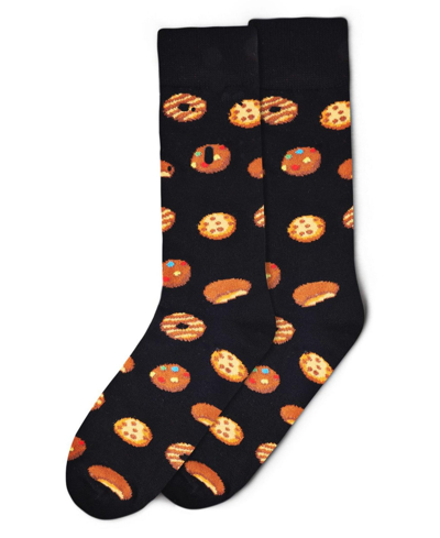 Shop Memoi Men's Tasty Cookies Novelty Crew Socks In Black