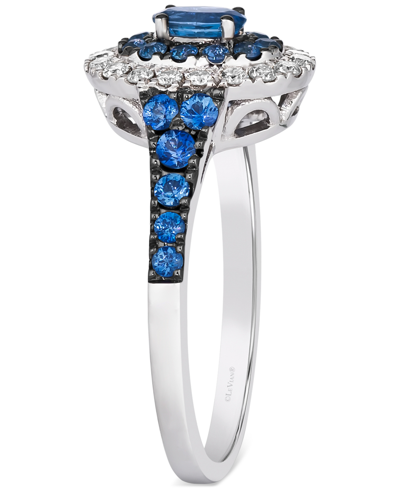 Le Vian Blueberry Sapphire (3/4 Ct. T.w.) & Nude Diamond (1/4 Ct. T.w.) Halo Ring In 14k White Gold In No Color