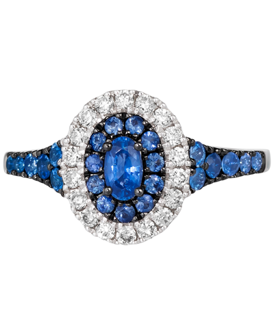 Le Vian Blueberry Sapphire (3/4 Ct. T.w.) & Nude Diamond (1/4 Ct. T.w.) Halo Ring In 14k White Gold In No Color