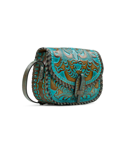 Shop Patricia Nash Nardini Saddle Bag In Tooled Turquoise