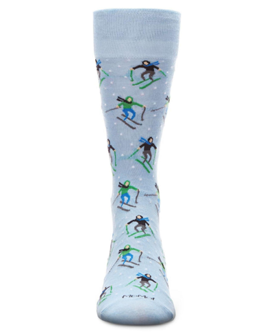 Memoi Men's Skiers Paradise Novelty Crew Socks In Navy Blazer