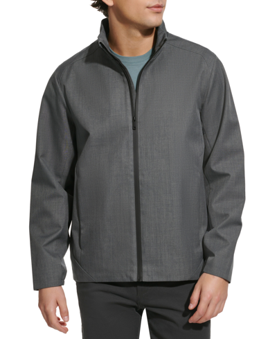 Shop Dkny Men's Storm Full-zip Soft Shell Jacket In Heather Grey