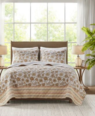 Shop Madison Park Zola 100 Cotton Reversible Quilt Sets In Neutral