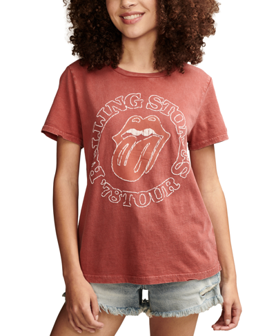 Shop Lucky Brand Women's Rolling Stones '78 Tour Cotton T-shirt In Brick Red