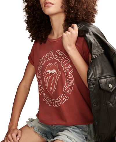Shop Lucky Brand Women's Rolling Stones '78 Tour Cotton T-shirt In Brick Red