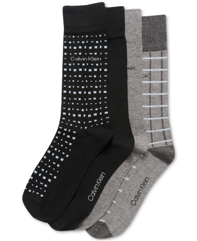 Calvin Klein Assorted 4-pack Dress Socks In Black Assorted
