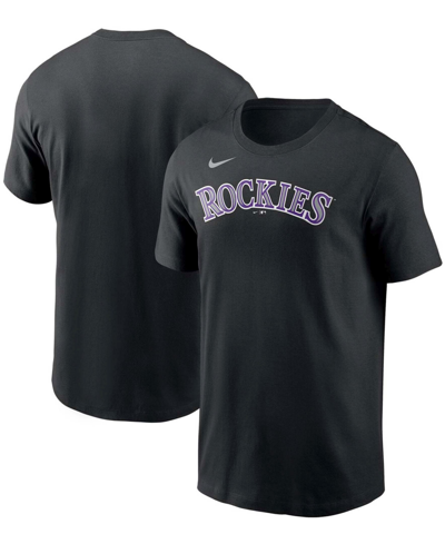 Shop Nike Men's  Black Colorado Rockies Team Wordmark T-shirt