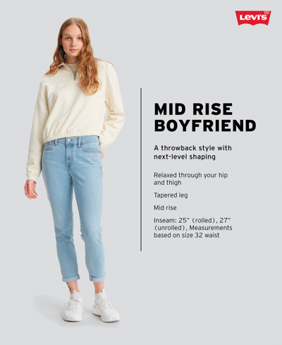 Shop Levi's Women's Relaxed Boyfriend Tapered-leg Jeans In Lapis Breakdown