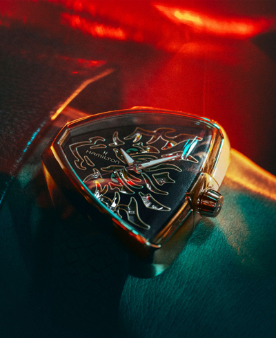 Hamilton Ventura Elvis80 Auto Skeleton Dial Pvd Rose Gold Steel Black Rubber Strap Men's Watch H24525331