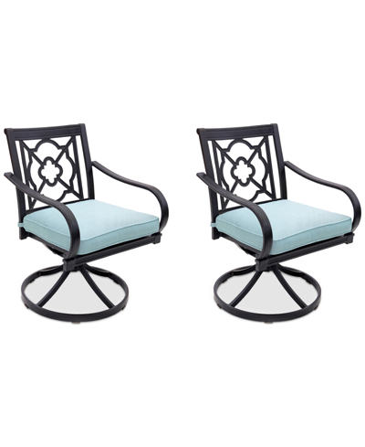 Shop Agio St Croix Outdoor 2-pc Swivel Chair Bundle Set In Spa Light Blue