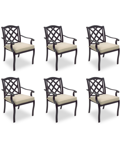Shop Agio Wythburn Mix And Match Lattice Outdoor Dining Chairs, Set Of 6 In Straw Natural,bronze Finish