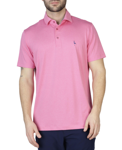 Shop Tailorbyrd Men's Tonal Melange Performance Polo With Dress Shirt Collar In Rose Pink