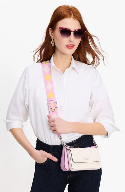 Kate Spade New York Morgan Double Up Colorblock Saffiano Leather Crossbody Bag In Parchment Multi