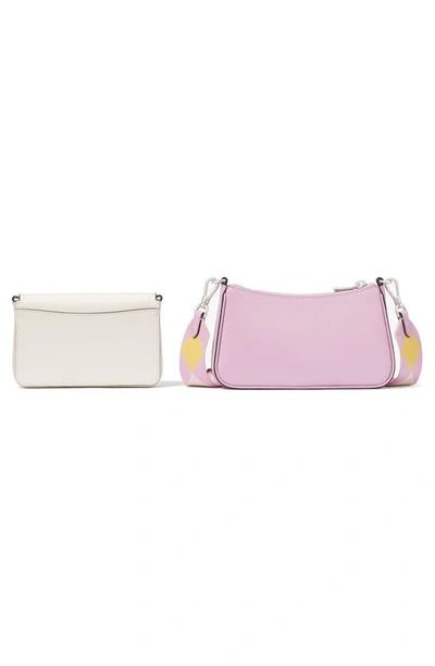 Shop Kate Spade New York Morgan Double Up Colorblock Saffiano Leather Crossbody Bag In Parchment Multi