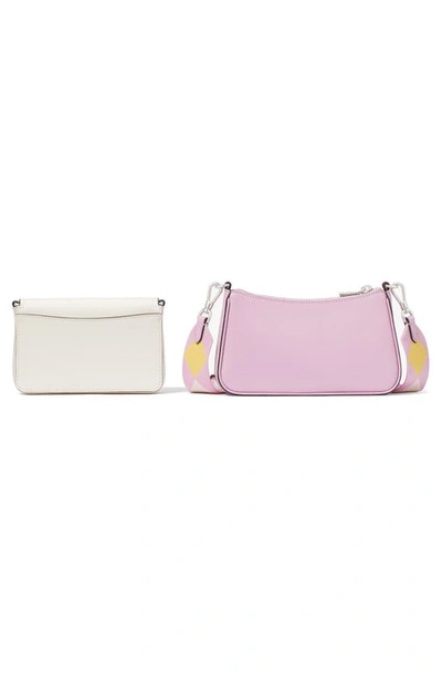 Kate Spade New York Morgan Double Up Colorblock Saffiano Leather Crossbody Bag In Parchment Multi