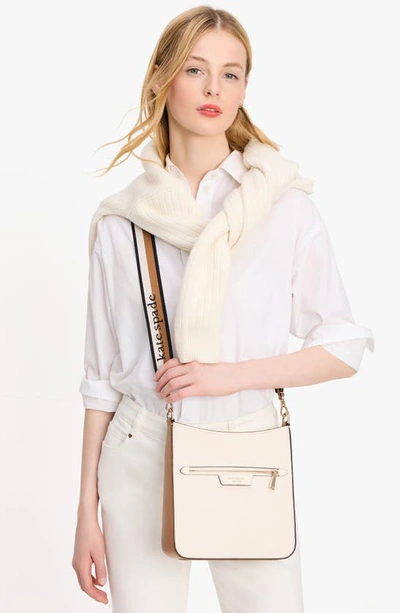 Kate Spade Hudson Colorblock Pebble Leather Crossbody Bag In Parchment Multi