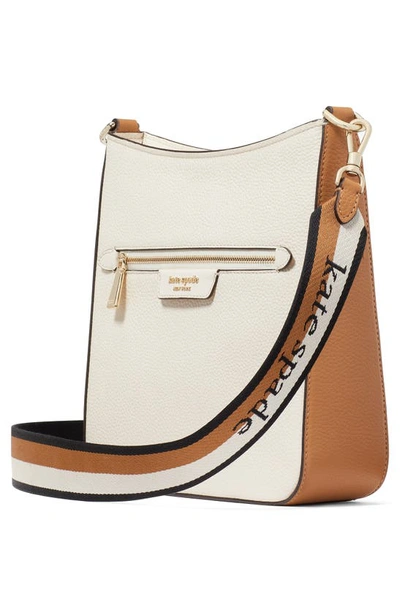 Shop Kate Spade Hudson Colorblock Pebble Leather Crossbody Bag In Parchment Multi