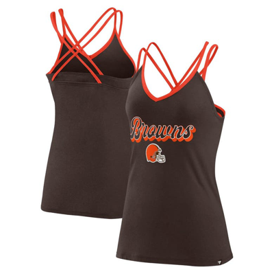 Shop Fanatics Branded Brown Cleveland Browns Go For It Strappy Crossback Tank Top