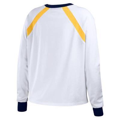 Shop Wear By Erin Andrews White Seattle Mariners Raglan Long Sleeve T-shirt