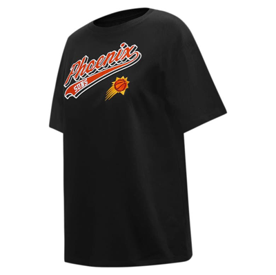 Pro Standard Black Phoenix Suns Script Boyfriend T-shirt In Black