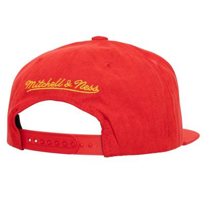 Shop Mitchell & Ness Red Houston Rockets Sweet Suede Snapback Hat