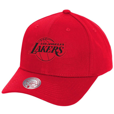 Shop Mitchell & Ness Red Los Angeles Lakers Fire Red Pro Crown Snapback Hat