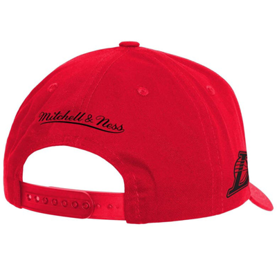 Shop Mitchell & Ness Red Los Angeles Lakers Fire Red Pro Crown Snapback Hat